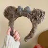 Nueva Linda Diadema de Perro Líder de Peluche Dibujo Animado Cara de Gato Lavado de Cara Diadema Maquillaje Máscara Lazo Accesorio para el Cabello