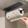 Suporte de Plástico para Filme de Cozinha Montado na Parede, Porta Rolos de Papel sem Furar, Suporte de Toalha Doméstico para Banheiro
