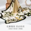Pañuelo de Seda Sintética para Mujer, Moda Verano 2026 Nuevo Versátil Tacto de Alta Gama, Pañuelo Estampado 100% Poliéster, Regalo para Mamá