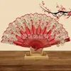 Abanico de Encaje con Accesorios para Cosplay Transfronterizo, Lujoso Abanico Plegable de Rosa Estilo Vintage Europeo, Estilo Fiesta de Té, Convención de Cómics, En Stock
