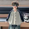 Chaqueta de béisbol deportiva de otoño para niños, nueva chaqueta moderna y elegante para niños 2026, conjunto de primavera y otoño de manga larga para bebé