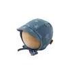 Sombrero de Bebé Qiunan Otoño Invierno Estilo Coreano Nuevo Lavado Estrella Mezclilla Sombrero de Protección para Orejas de Bebé Pequeño Mes de Edad Sombrero de Protección Solar