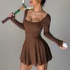 Conjunto Deportivo de Tenis de Manga Larga para Mujer Muyao de Comercio Exterior, Anti-Exposición, Falso Dos Piezas, Ropa Larga de Bádminton, Secado Rápido