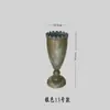 Florero Hua Weng Flores Frescas Adorno Decoración Hogar Europeo Soporte para Flores de Metal Envejecido Florero Trofeo Urna para Flores Florero de Hierro Forjado Retro