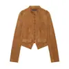 Chaqueta Corta Botones Delanteros Manga Larga Cuello Alto Nueva de Primavera para Mujer AliExpress Transfronterizo 4344654