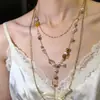 Collar Colgante de Sol Dorado Vintage con un Toque de Lujo, Cadena de Clavícula Multicapa, Estilo Dulce y Fresco para Chicas Modernas
