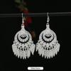 Brincos de borla de prata Miao artesanais estilo étnico vintage temperamento feminino Yunnan Miao personalidade estágio brincos longos versáteis