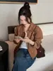 Chaqueta retro con solapa estilo coreano para mujer, nuevo diseño de otoño 2026, corte holgado, adelgazante, chaqueta corta versátil, top de moda