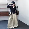 Conjunto de Duas Peças com Jaqueta com Capuz Estilo Coreano e Calça Cargo de Pernas Largas para Meninas Primavera/Outono Novo Estilo 2026 para Crianças de Média e Mais Velhas Conjunto de Roupa da Moda
