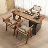 Nova Mesa de Chá de Madeira Maciça Chinesa Pequena para Apartamento Uso Doméstico Mesa de Preparo de Chá de Madeira Maciça Moderna Simples para Escritório Lazer Varanda Mesa de Chá