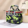 Bolsa Grande de Papel de Aluminio Aislante, Bolsa Térmica Refrigerante, Bolsa Cuadrada Impermeable y a Prueba de Aceite para Picnic, Bolsa para Lonchera, Estilo Tendencia Nacional