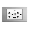 Tomada de Interruptor Taiwan Tipo 118, Aço Inoxidável Branco Doméstica 110V Padrão Americano Tomada de Interruptor de Parede Estilo Tailandês-S18