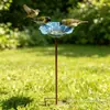 Alimentador de pájaros creativo para jardín exterior, el más vendido transfronterizo, fuente para pájaros con forma de rosa, artesanía de metal
