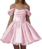 Vestido Corto de Cóctel de un Solo Hombro Estilo Europeo y Americano Transfronterizo Vestido para Fiesta de Cumpleaños Vestido de Noche Vestido Casual