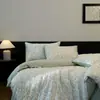 Conjunto de cama de quatro peças em Lyocell Tencel Classe A com 100 contagens para o verão, capa de edredom e lençol de seda gelada, roupa de cama de luxo leve e com toque de alta qualidade