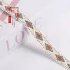 Cinta jacquard de rejilla de diamantes con hilo dorado de 1.5CM, accesorio para ropa, decoración del hogar, cortinas y varias decoraciones DIY G3602
