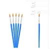 Varilla de Plástico Pincel Digital para Pintura al Óleo Gancho de Nylon Pluma Pincel de Cabeza Plana para Niños Pluma de Pigmento para Yeso Cerámica Pincel Acrílico