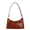 Bolsa de mão texturizada popular deste ano para mulheres, novo modelo outono 2026, bolsa de ombro cor sólida com padrão de crocodilo, bolsa de ombro da moda