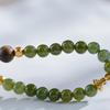 Pulsera de doble círculo Qinan Chen Xiang, método antiguo, con jaspe dorado, flor de peonía, tarjeta de mano, diseño original, pulsera de cuentas de jade tejida a mano