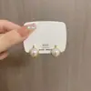 Novos Brincos de Pérola Dupla Face, Estilo Nicho, Brincos de Luxo Leve para Mulheres, Brincos Geométricos da Moda, Presilhas de Orelha Simples e Versáteis
