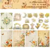 Paquete de Materiales Serie Mengze Retrostory Pegatinas Decoración de Ramo 40 Hojas 6 Tipos Pegatinas Base Papel de Material para Diario