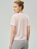 Camiseta de Yoga Ligera y Transpirable de Bambú para Exteriores, Fitness, Pilates, Cuello Redondo, Versátil, Cubre Ropa, Top Deportivo de Manga Corta para Mujer