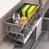 Estante de Almacenamiento para Cocina, Escurridor, Almacenamiento de Paños, Grifo, Fregadero, Fregadero para Lavar Platos, Organizador de Almacenamiento para Bolas de Esponja de Acero