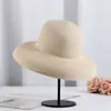 Sombrero de Paja de Ala Ancha Estilo Hepburn Francés para Mujer, Adecuado para Salidas de Verano, Protección Solar, Viajes al Aire Libre, Sombrilla, Vacaciones y Sombrero de Playa para Protección Solar