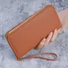 Billetera Nueva para Mujer 2026, Estilo Largo, Gran Capacidad, Múltiples Ranuras para Tarjetas, Bolso de Mano Sencillo y Elegante, Billetera con Cremallera Patrón Lichi