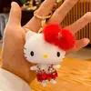 Llavero de pelo de visón kt, palo de dibujos animados, llavero de Gato Diamante, adornos para colgar en bolsos, muñecos para agarrar, productos de oro al por mayor