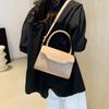 Bolso de mujer, pequeño, cuadrado, bandolera, con cadena, combinable, de alta gama, con textura rómbica.