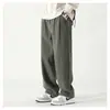Calça casual reta para trabalho, novo estilo de primavera, cor sólida, simples, perna larga, masculina, solta, moderna, combina com tudo, calça comprida