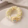 Leite amarelo urso intestino grosso anel de cabelo acessórios para o cabelo coração da menina doce vento corda de cabelo estudantes de alta elasticidade rabo de cavalo elástico elástico atacado