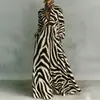 Colección Otoño 202: Nueva Moda Femenina Europea y Americana, Vestido Largo de Gama Alta, Vestido Estampado Casual de Corte Holgado Estilo Francés