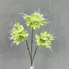 Orquídea artificial 3D de três cabeças, flor de seda feita à mão para decoração de parede de flores de casamento, arranjo floral para casa, flor artificial de agapanto para vendas transfronteiriças