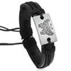 Pulsera de Cuero con Mariposa de Aleación Ajustable de Nuevo Diseño Transfronterizo Joyería Simple Creativa Europea y Americana Retro Personalizada