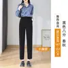 Calça de Terno Feminina de Verão Fina Anchen Preta, Tamanho Grande, Calça Reta Cropped, Calça Social Profissional, Calça Feminina Fina de Verão