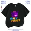 Ropa para Niños de Verano Algodón Cuello Redondo Camiseta Casual con Estampado de Marca Moderna de Dibujos Animados del Juego Blox Fruits para Hombres y Mujeres