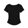 Camiseta de manga corta estilo chica dulce picante americana para mujer, verano, dobladillo irregular, top corto ajustado, tendencia Ins para mujer