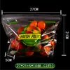 Bolsa de Embalaje para Caja de Frutas Cremallera Bolsa Portátil para Conservación de Frutas Perforada Auto-soportante Auto-sellante Bolsa para Verduras Bolsa Universal para Regalo