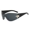 Gafas de sol para chicas populares Y2K del Milenio Europeo y Americano Gafas de aviador integradas Gafas de estrella de cinco puntas Transfronterizas