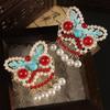 Broche Rojo Infantil de Año Nuevo 2026 Accesorios para Ropa de Mujer Ropa de Año Nuevo Festival de Primavera Danza del León Borla Accesorios Estilo Chino