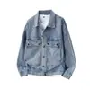 Jaqueta jeans nova e moderna para atacado de outono para homens, estilo American high street, corte reto solto, casaco jeans workwear