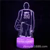 Lámpara de Escritorio Visual 3D LED Colorida de la Serie del Jugador de la NBA Kobe Bryant con Proyección de Luz Ajustable y Protección Ocular Sensible al Tacto