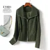Chaqueta corta ajustada de gamuza estilo motocicleta vintage retro moderna para mujer, nueva colección otoño/invierno 2026, prenda exterior moderna talla grande