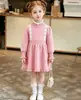 Vestido suéter para niña de lunares lindo tejido otoño e invierno nuevo bebé estilo coreano elegante vestido de princesa