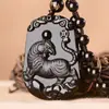 Colgante de Obsidiana Cristalina Natural Colgantes de los Doce Zodiacos para Hombres y Mujeres, Signos Zodiacales, Colgantes del Zodiaco del Año Animal