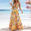 2025 Europa y Estados Unidos temperamento transfronterizo elegante vacaciones al aire libre ocio moda floral cuello halter vestido