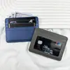 Portatarjetas de piel sintética con textura de lichi transfronterizo con ventana transparente cinco ranuras para tarjetas gran capacidad para mujer estilo Ins cuero de alta gama
