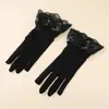 Guantes de malla negra con encaje de encaje para vestido de novia de boda al por mayor transfronterizos